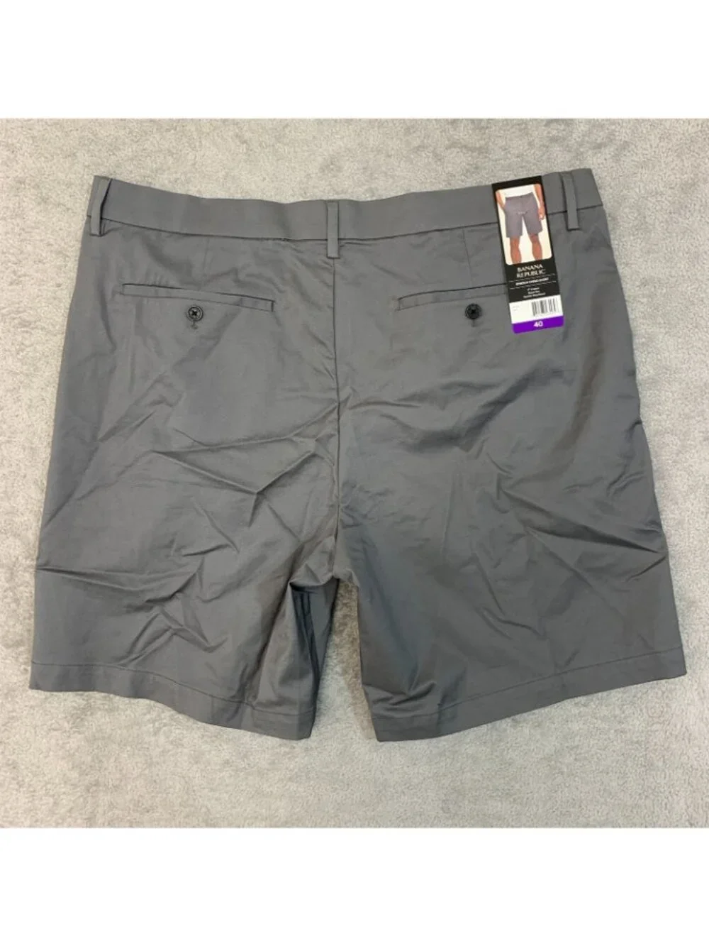 NWT Banana Republic Men's 40 Gray Stretch Chino Shorts